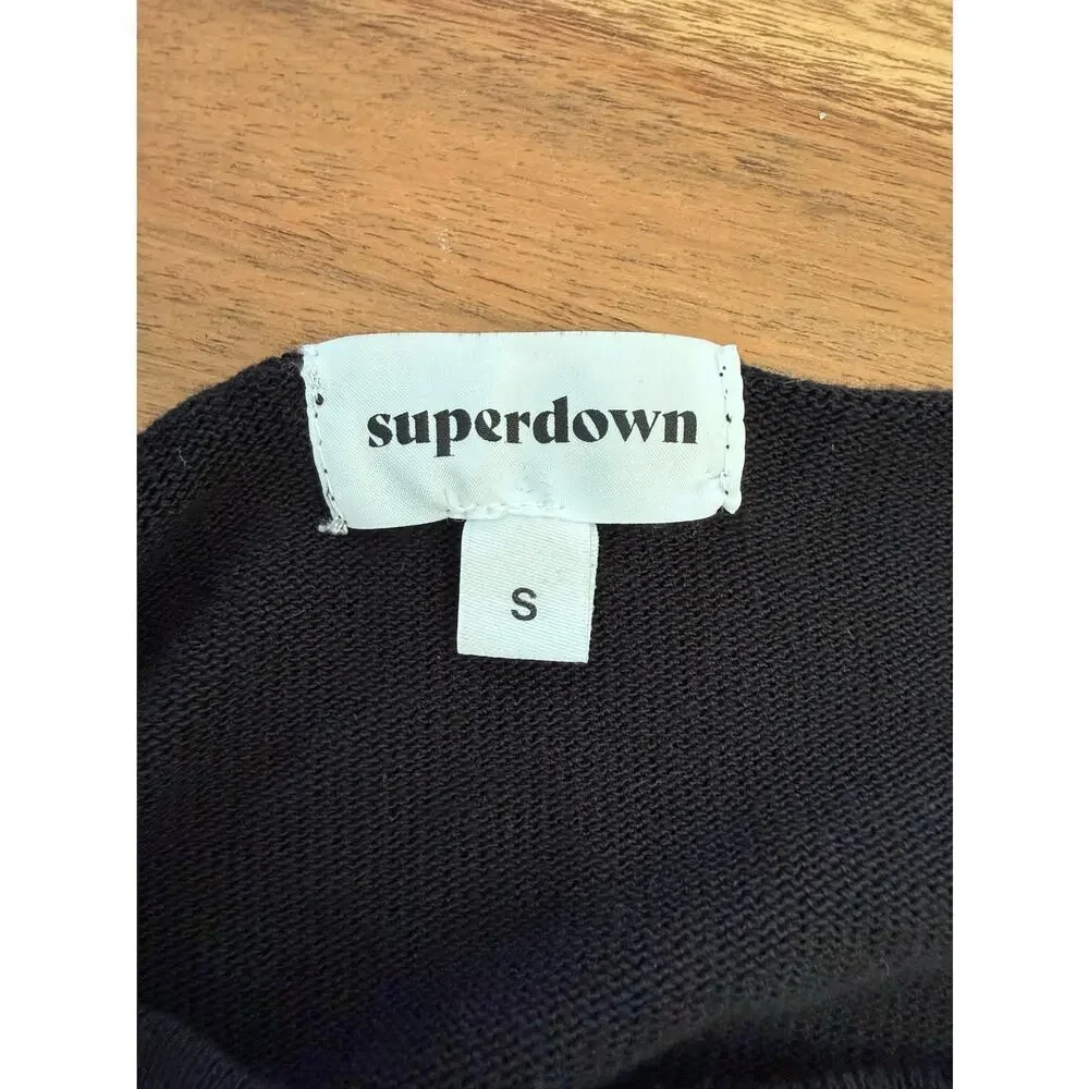 Revolve Superdown Jasmina Knit Top Black Size Small